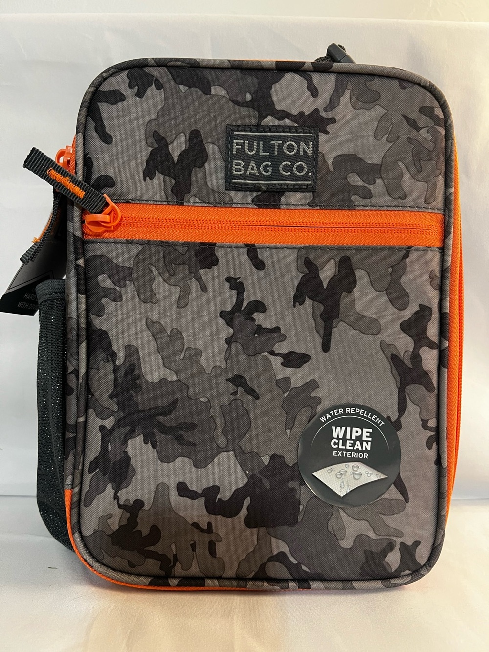 New Gray Camo lunch Bag cooler Orange Camouflage Microban Thermal insulation